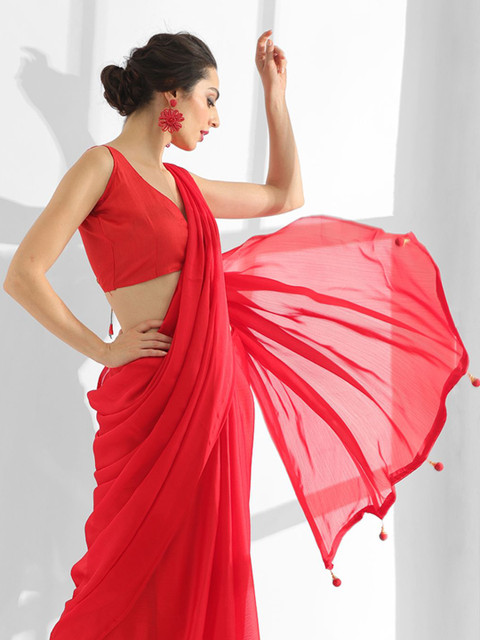 Kalista Women Pure Chiffon Saree - Image 5