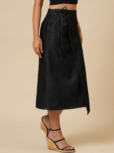 Chemistry Women Denim Faux Wrap Midi Skirt - Image 2