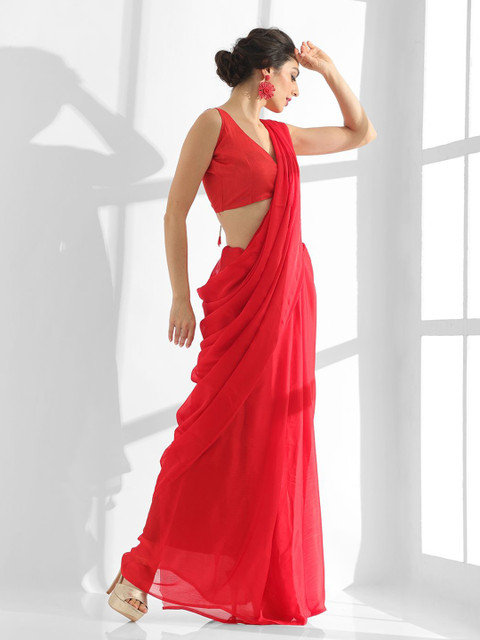 Kalista Women Pure Chiffon Saree - Image 2