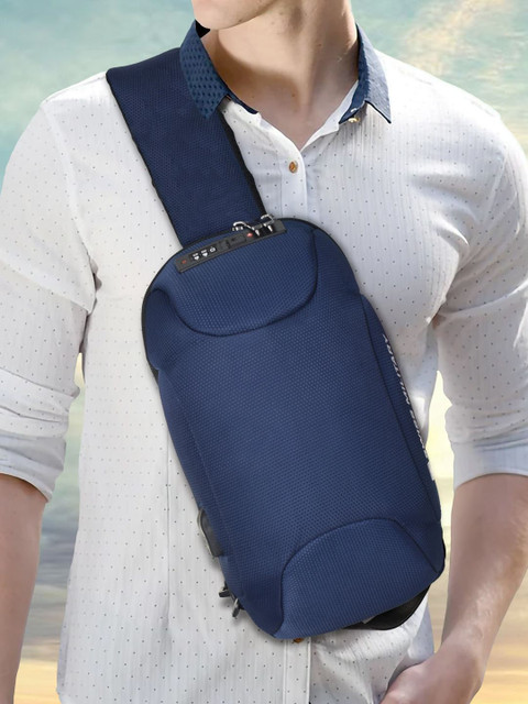 SWISS MILITARY Unisex Textured Crossbody Shoulder Bag