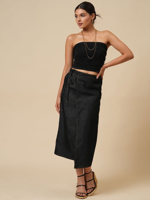 Chemistry Women Denim Faux Wrap Midi Skirt - Image 5