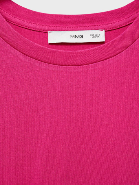 MANGO Drop-Shoulder Sleeves Pure Cotton T-shirt - Image 2