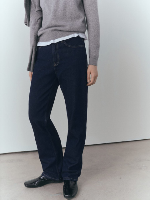 MANGO Women Matilda Straight Fit Pure Cotton Jeans