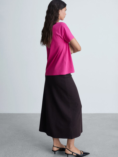 MANGO Drop-Shoulder Sleeves Pure Cotton T-shirt - Image 4