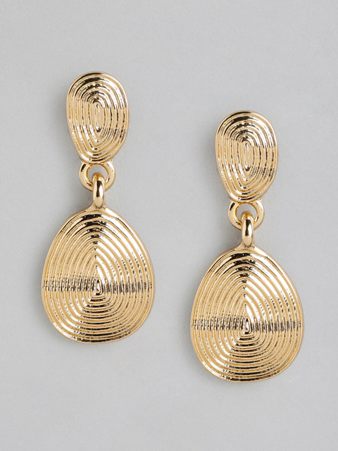 Forever New Gold Plated Teardrop Shaped Drop Earrings