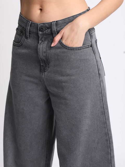 The Roadster Lifestyle Co Women High-Rise Wide Leg Cotton Jeans - Image 6