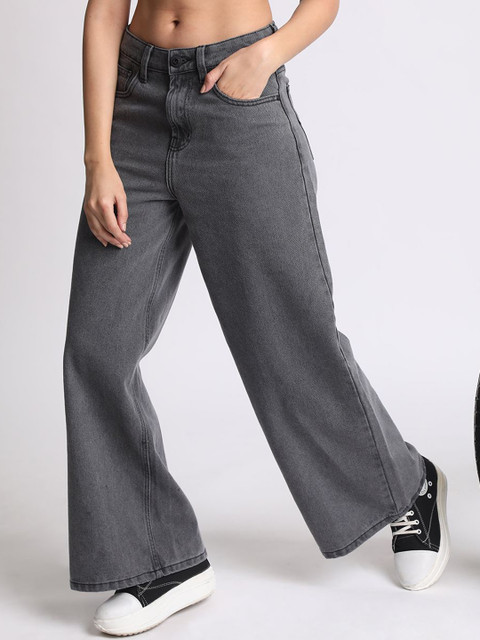 The Roadster Lifestyle Co Women High-Rise Wide Leg Cotton Jeans - Image 4