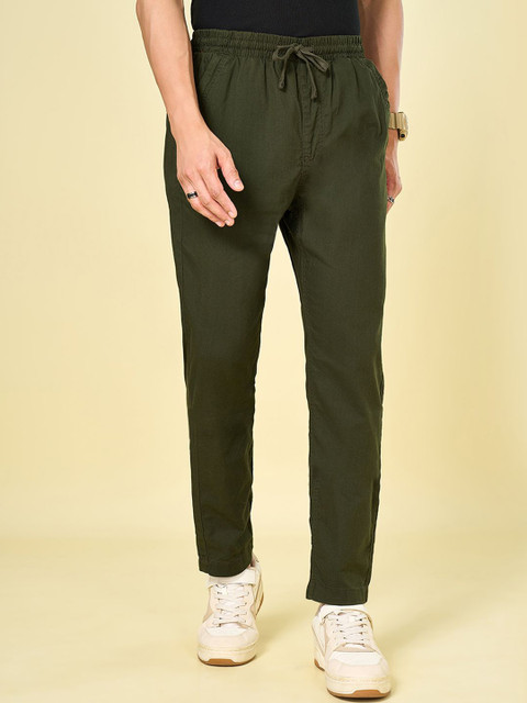 Urban Ranger by pantaloons Men Cotton Slim Fit Mid-Rise Trousers