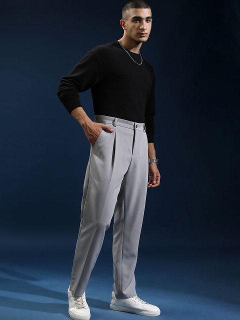 HIGHLANDER Men Round Neck Knitted Textured Relaxed Dropshoulder Sweatshirt - Image 5