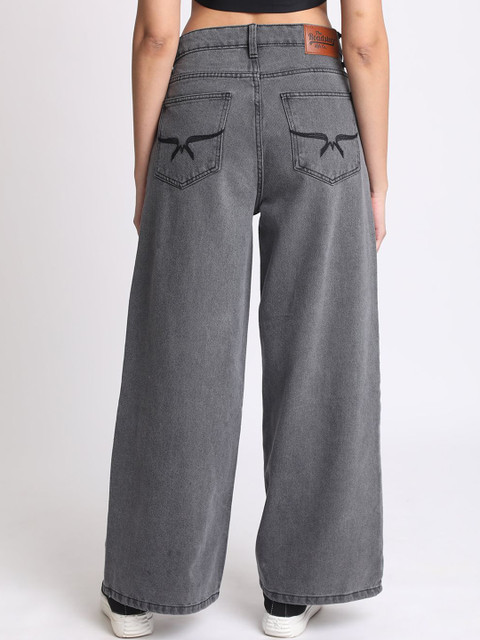 The Roadster Lifestyle Co Women High-Rise Wide Leg Cotton Jeans - Image 3