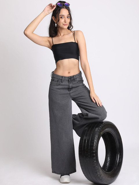 The Roadster Lifestyle Co Women High-Rise Wide Leg Cotton Jeans - Image 5