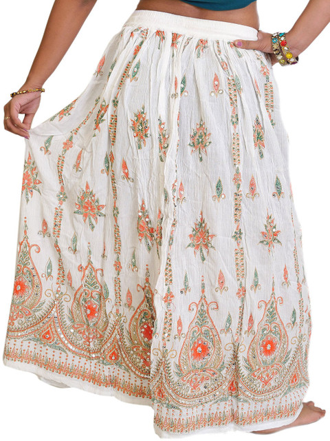 Exotic India Printed A-line Maxi Skirts