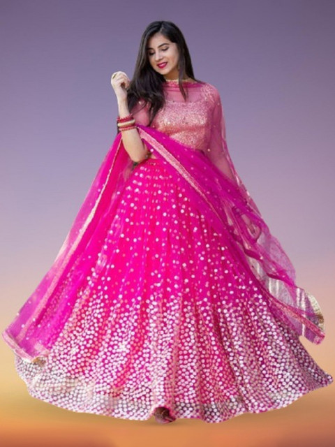 BAESD Embroidered Semi-Stitched Lehenga & Unstitched Blouse With Dupatta