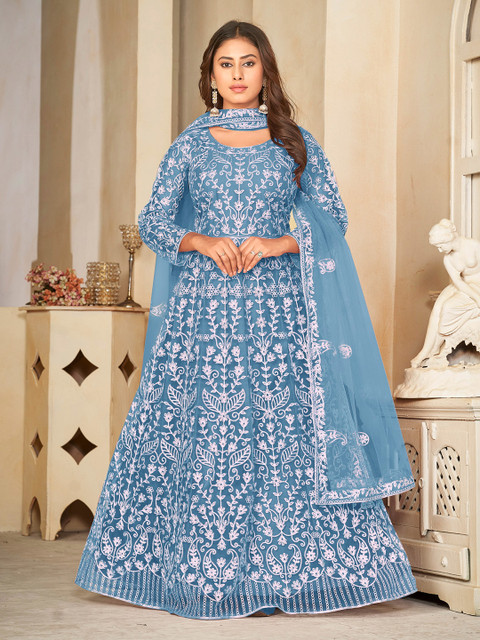 Warthy Ent Embroidered Unstitched Kurta With Trouser & Dupatta Dress Material