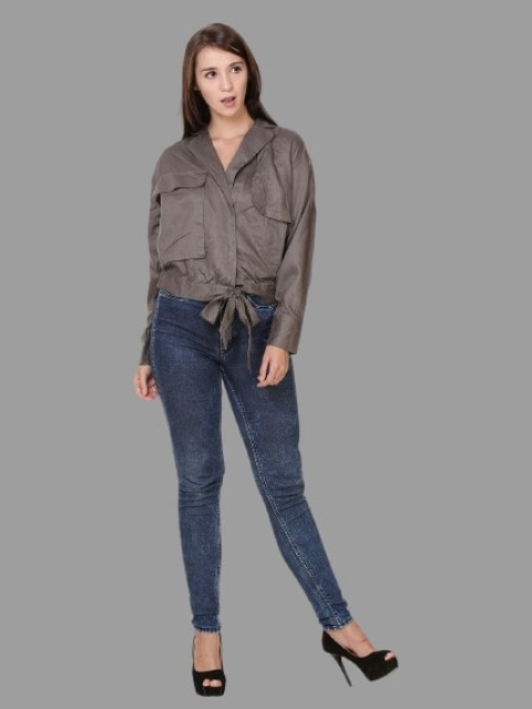 NoBarr Lapel Collar Cotton Biker Jacket - Image 5