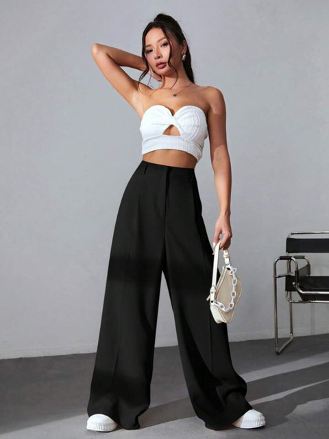 Next One Women Smart High-Rise Parallel Trousers