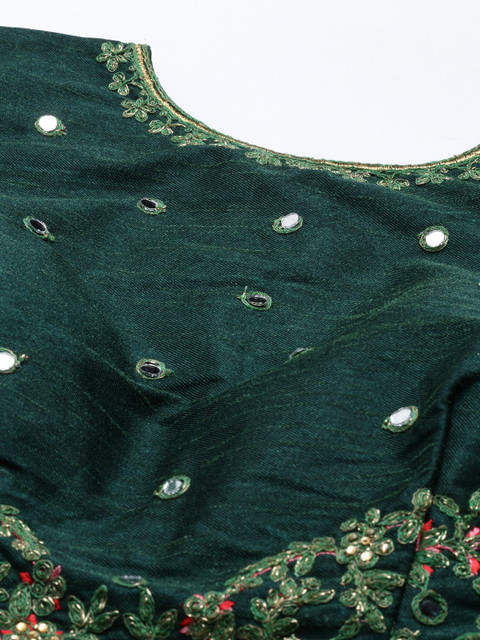 KALINI Embroidered Thread Work Semi-Stitched Lehenga & Blouse With Dupatta - Image 5