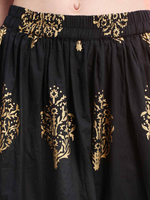 Sera Women Printed High-Rise Pure Cotton Tiered Maxi Skirt - Image 5