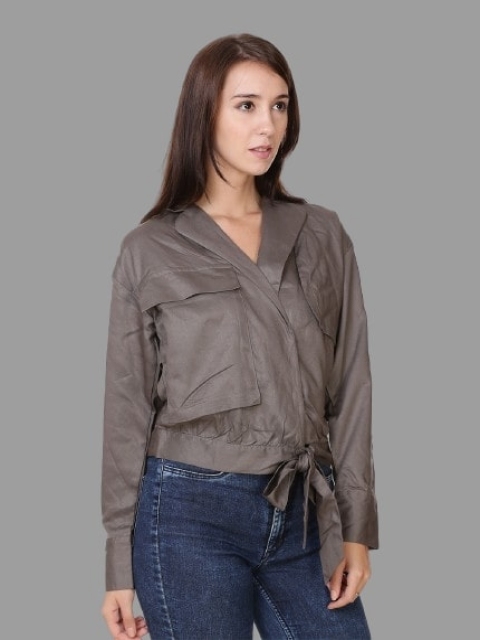 NoBarr Lapel Collar Cotton Biker Jacket - Image 4