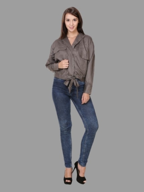 NoBarr Lapel Collar Cotton Biker Jacket - Image 3