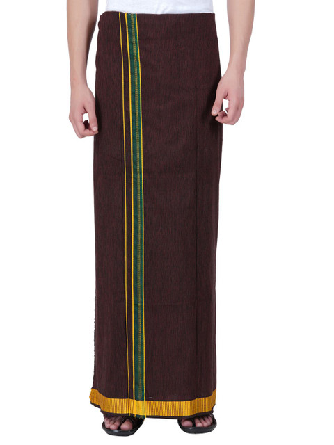 Ethazh Men Pack of 2 Cotton Dhotis - Image 3