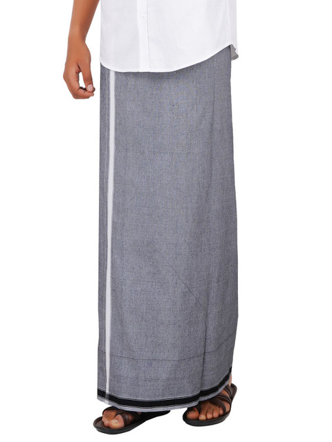 Ethazh Men Pack of 2 Cotton Dhotis - Image 4
