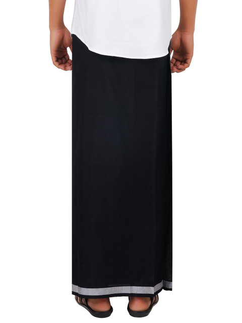 Ethazh Pack of 2 Men Cotton Dhotis - Image 4