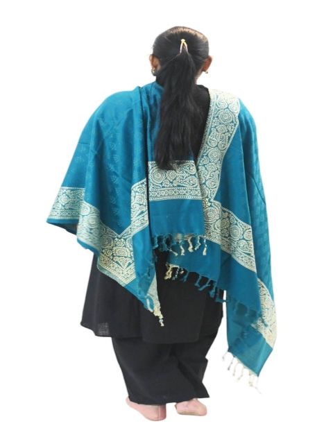 Vrinde Kashmiri Ethnic Motifs Woven Design Woollen Shawl - Image 3