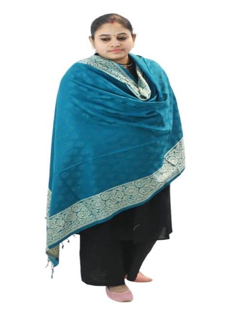 Vrinde Kashmiri Ethnic Motifs Woven Design Woollen Shawl - Image 2