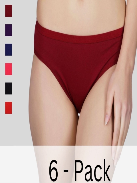 Fabme Women Pack Of 6 Assorted Hipster Briefs PO6-PT37
