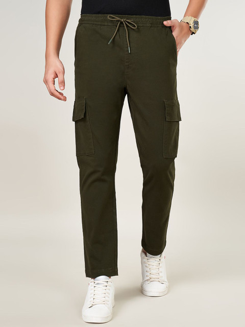 Urban Ranger by pantaloons Men Slim Fit Mid Rise Pure Cotton Trousers