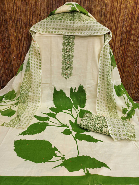 KALINI Floral Printed Stone WorkUnstitched Dress Material