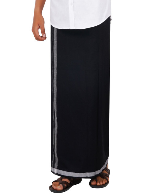 Ethazh Pack of 2 Men Cotton Dhotis - Image 5