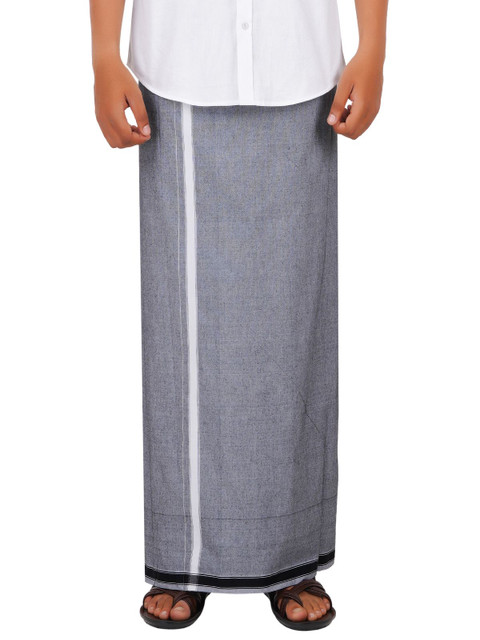 Ethazh Men Pack of 2 Cotton Dhotis - Image 2