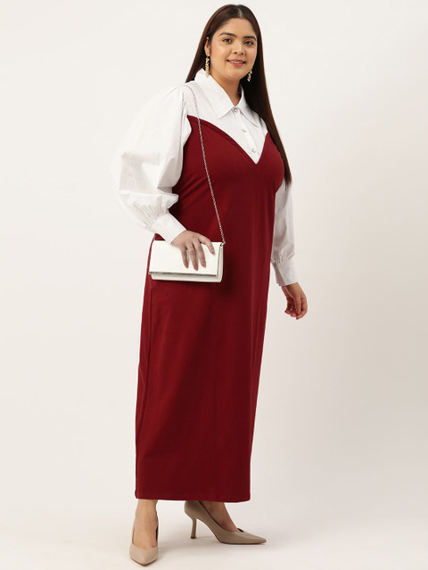 theRebelinme Women Colourblocked Plus Size A-Line Maxi Dress - Image 5