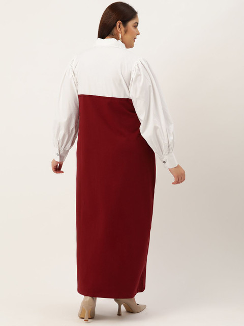 theRebelinme Women Colourblocked Plus Size A-Line Maxi Dress - Image 4