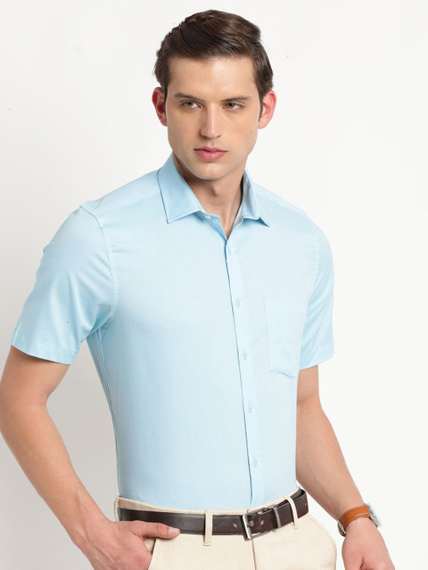 Turtle Men Standard Fit Spread Collar Solid Cotton Slim Fit Formal Shirt - Image 3