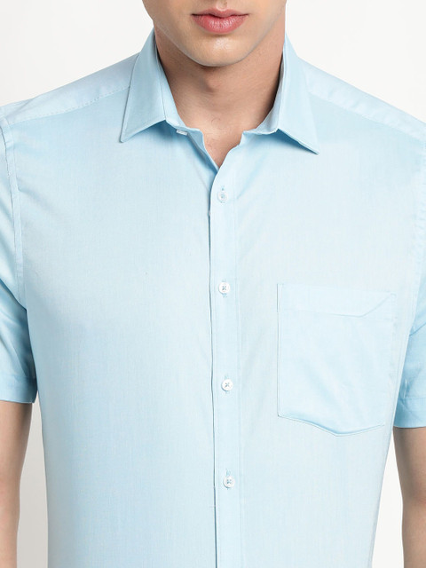 Turtle Men Standard Fit Spread Collar Solid Cotton Slim Fit Formal Shirt - Image 2