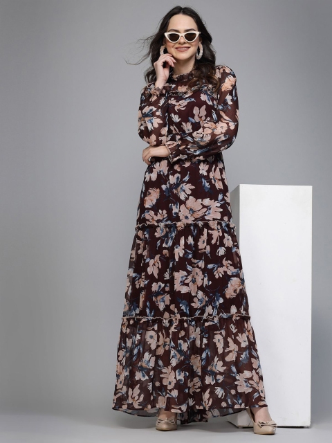 Fabway Clothing Floral Print Chiffon Maxi Dress - Image 6