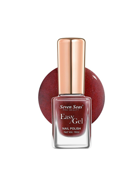 Seven Seas Easy Gel Pro-Beauty Quick Dry Formula Glossy Nail Polish - 10 ml - Maroon 258