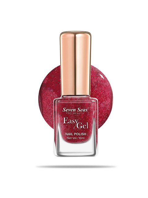 Seven Seas Easy Gel Pro-Beauty Quick Dry Glitter Nail Polish - 10 ml - Red - 256