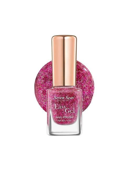 Seven Seas Easy Gel Quick Dry Formula Glitter Nail Polish- 10 ml- Shade- 241 - Pink