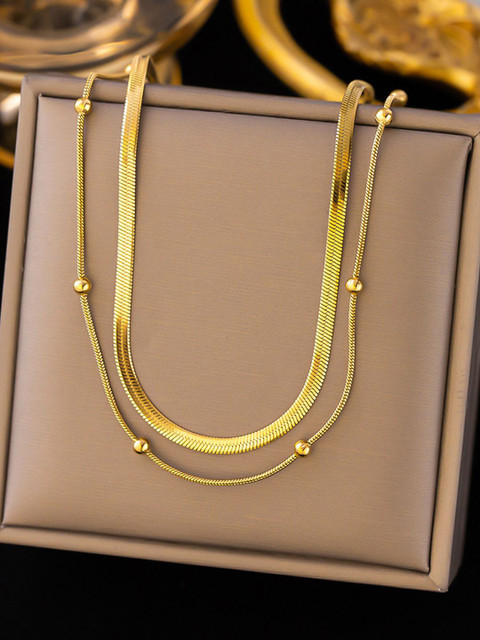 Designs & You Gold-Plated Stainless Steel Anti Tarnish Layered Chain