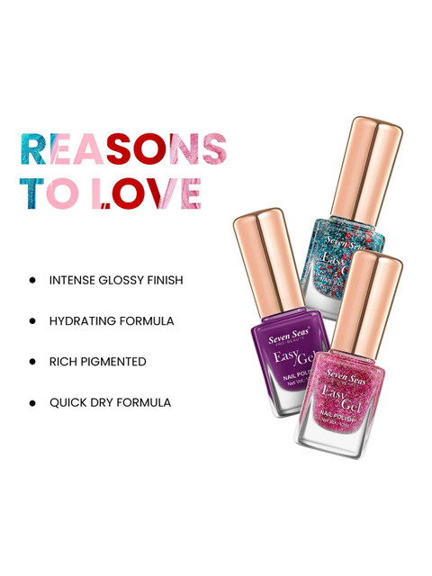 Seven Seas Easy Gel Pro-Beauty Quick Dry Formula Glossy Nail Polish - 10 ml - Red 271 - Image 2