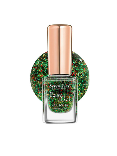 Seven Seas Easy Gel Long Wearing Glitter Nail Polish - 10 ml - Shade 364 - Green
