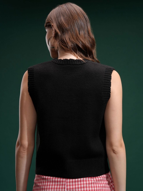 ESPYR By Tokyo Talkies Women Embellished Sleeveless Cardigan Sweater - Image 5