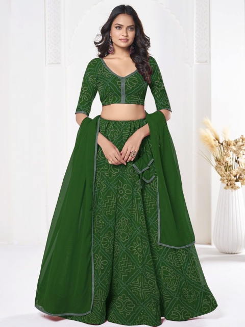 KALINI Printed Semi-Stitched Lehenga & Unstitched Blouse With Dupatta - Image 4