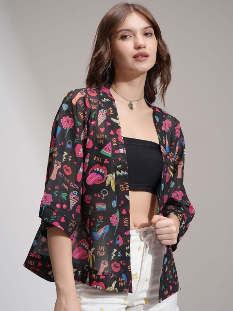 Tokyo Talkies Women Printed Front Open Shrug - Image 3