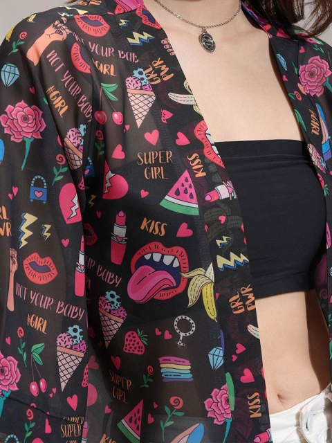 Tokyo Talkies Women Printed Front Open Shrug - Image 2
