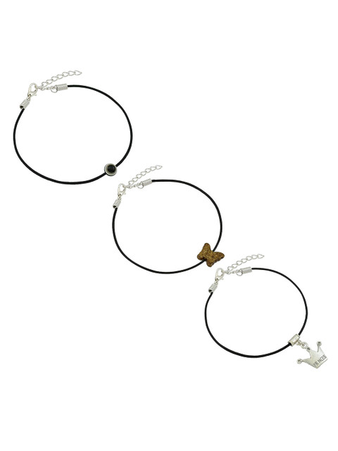 HIGH TRENDZ Women Set of 3 Anklets